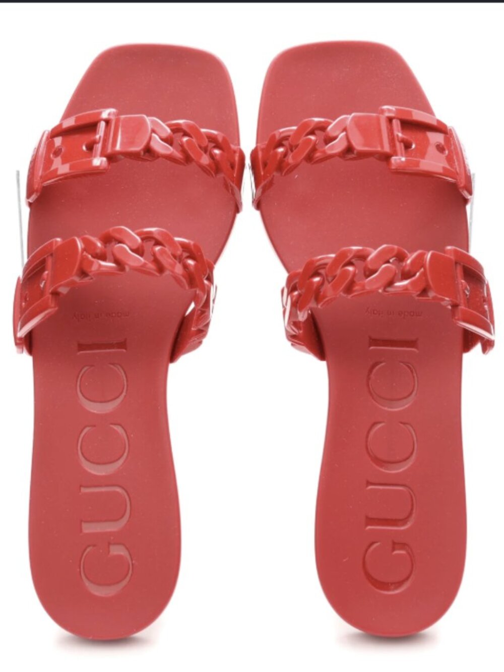 Gucci Hibiscus Chain-Strap Sandals